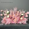 Nuevo arreglo floral a gran escala para boda, fila de flores de seda, decoración terminada, fila de flores de eucalipto, pasillo, camino, flor de boda