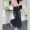 Vestido Largo de Mezclilla Retro a la Moda para Mujer Popular Este Año de Forma de Pera Cintura Alta que Cubre la Cadera Suelto Adelgazante Versátil Falda de Paraguas