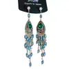 Brincos de Franja Gota d'Água em Zircônia Super Brilhantes, Estilo Étnico Retrô Artístico, Design de Gancho de Orelha Fashion, Brincos Únicos e Versáteis