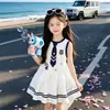 Vestido de Policial Coelho para Meninas Verão 2026 Novo Sem Mangas Vestido Princesa Infantil de Verão Branco Vestido Judy