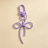 Hebilla de puerta de color macarrón con lazo y cinta, accesorios de joyería DIY hechos a mano con cuentas, llavero de dibujos animados