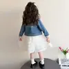 Conjunto de Vestido de Mezclilla para Niñas 2026 Nuevo Estilo Moda de Primavera para Niños Elegante Súper Lindo Vestido de Princesa para Bebé