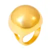 Anel esférico retro francês rechonchudo personalidade design exagerado aço inoxidável banhado a ouro 18k joia de mão atacado