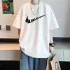 2026 Verão Novo Manga Curta Masculina Camiseta Pesada Tendência Solta Estilo Americano Top Masculino Comércio Exterior