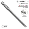 Conjunto de bits Torx S2 perfurados T5-T40 perfurado 50/75/ 100mm bits de chave de fenda para parafusadeiras elétricas