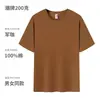 Camiseta de manga corta de algodón puro de peso pesado para verano con logo impreso personalizado, camisa cultural de cuello redondo para publicidad, ropa de trabajo DIY para grupo