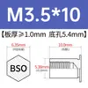 Columna de tuerca remachable de acero al carbono zincado azul BSO-M3.5/M3/3.5M3/M4/M5/M6-4 ~ 30 venta directa