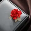 Novo E-commerce Transfronteiriço Mais Vendido Presente de Natal Broche de Rosa Cravejado de Diamante Alfinete Anti-Exposição