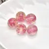 Contas de Resina Dourada Tingida 16mm Contas Redondas Artesanais DIY Corrente de Celular Chaveiro Pingente Acessórios de Joias