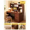 Escritorio con estantería, mesa integrada para estudiantes y uso doméstico, escritorio de escritura para dormitorio, montado en la pared con cajones, estantería, escritorio de oficina para computadora para adultos