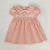 Vestido de Verão Novo Estilo para Meninas Estilo Coreano com Barra de Renda Gola Boneca Macacão Bebê Peça Única Roupas Combinando para Irmãs