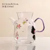 Gato Vidrio de Borosilicato Alto Juego de Té Verde Tetera para Infusión Gaiwan Accesorios para Ceremonia del Té Taza de Equidad Taza de Té Taza de Anfitrión Taza de Oficina