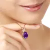 Desejo Comércio Exterior Venda Quente Amethysto de 6,8 Quilates Grande Pedra Bruta Pingente Cor Vermelha Líquida Banho de Ouro Cor Pedra Preciosa Colar