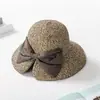 Moda Coreana Elegante Atmosférico Sombrero de Sol con Lazo para Mujer Sombrero de Sol de Vacaciones de Verano Sombrero Plegable de Cuenca