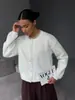 Casaco Suéter Cruzado de Botão Pérola Curto Pelo Sintético de Vison para Mulheres Outono e Inverno 2025 Novo Cardigan de Tricô Solto Grosso
