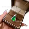 Pingente folheado a prata com calcedônia verde gelo e ágata gelo branca, formato de cabaça pequena, colar de jade da sorte e prosperidade, em estoque para atacado