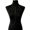 Cadena de Pecho Minimalista Europea y Americana Incrustada con Diamantes para Mujer, Cadena Corporal con Diseño de Diamante para Chicas Atrevidas, Estilo Fiesta y Vacaciones