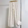 Pantalones de dormir de algodón nube a cuadros finos para mujer, talla grande, corte holgado, pantalones largos, adecuados para exportación, se pueden usar en el exterior, transpirables, sensación fresca