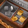 Set de Joyería Cuadrado de Acero de Titanio con Diseño de Líneas Multicapa, Elegante y de Moda para el Trabajo, Joyería Sencilla Elegante y Personalizada