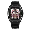 Nuevo Guerrero Negro Comercio Exterior Transfronterizo Luminoso Impermeable Hueco Reloj de Cuarzo Forma de Barril Reloj para Hombre Reloj de Marca