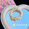 Cuerda para el cabello para niña, color crema, anillo para el cabello con forma de intestino grueso, banda de goma pequeña con queso rojo, lazo dulce, cubierta de cuero para la cabeza para mujer