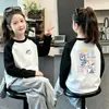 Camiseta Térmica de Felpa Cepillada para Niñas Otoño Invierno Bloque de Color Infantil Manga Larga Camiseta Casual Ropa Interior Nuevo Top 2026