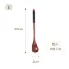 Colher de Madeira Lacada Estilo Japonês com Cabo Longo para Mexer, Louça de Madeira Maciça para Café, Chá com Leite, Mel, Colher de Sopa