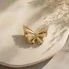 Broche Borboleta Brilhante com Strass Texturizado para Mulheres, Acessório de Design Luxuoso Exquisito Versátil de Alta Qualidade