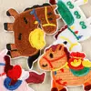 Adesivos Bordados para o Ano do Cavalo, Pônei Fofo Autoadesivo Auspicioso Caderno DIY Acessórios para Capa de Celular Adesivos de Patch para Roupas