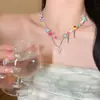 Collar de Perlas Rosa Dopamina Estrella para Mujer Verano Y2K Sexy Lindo Versátil Accesorios Diseño Dulce y Fresco Clavícula