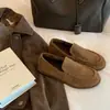Mocasines Planos Retro de Piel de Vaca para Mujer 2026 Nuevo Estilo Old Money Mocasines Slip-ons Zapatos Peludos