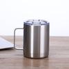 Caneca de aço inoxidável para atacado de fábrica com tampa e colher, copo de água para escritório para homens e mulheres, caneca de café para casa, caneca de presente criativa