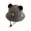 Gorro de panda para niña, súper lindo, bordado, transpirable, con cuerda resistente al viento, para primavera de 2025