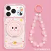Pulseira fofa de bola de pelo adequada para capa de celular Apple 17pm, iPhone 18 silicone, 16 suporte giratório, 15 transparente, 14
