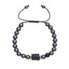Europa y Estados Unidos nueva piedra natural Ojo de Tigre Amarillo Pino Blanco pulsera de turmalina con cuentas ajustable para mano de hombre cuerda para la mano cuerda para la mano al por mayor