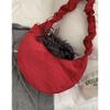 Bolsa de Plumas Moda Inverno Feminina 2024 Novo Estilo Acadêmico Bolsa Bolinho Casual Grande Capacidade Ombro Transversal