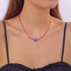 Nuevo colgante turco transfronterizo de ojo del diablo, collar tejido a mano con nudo de cuerda roja de la suerte y ojos azules.