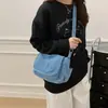 2026 Nuevo Bolso de Hombro Retro de Moda Casual para Viajes Diarios y Salir, Bolso Cruzado de Color Sólido de Mezclilla de Nicho de Alto Valor