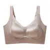 Roupa Íntima de Cetim Francesa Sem Costura para Mulheres, Efeito Push-up e Levanta para Seios Grandes, Faz os Seios Parecerem Menores, Bojos Fixos, Superfície Brilhante, Sutiã de Suporte Macio Ajustável