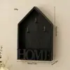 Estante de pared de madera, perchero creativo para llaves del hogar, estante decorativo para entrada y sala de estar, estante de exhibición con forma de casa pequeña