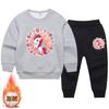 Traje Espeso Forrado de Felpa para Niñas 2023 Nuevo Estilo Invierno Moda Suéter de Doble Capa de Felpa Traje Deportivo de Dos Piezas