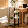 Estante para Flores de Balcón, Soporte para Macetas para el Recibidor, Soporte para Plantas para la Sala de Estar, Estante para Flores de Suculentas de Madera de Pie para Interiores Móvil