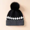 Fornecido Diretamente pelo Fabricante, Chapéu 100% Caxemira Pura, Gorro Tricotado, Gorro Jacquard Colorido com Pom-Pom, Chapéu de Lã, Chapéu Quente para Cobrir a Cabeça