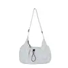 Bolso de lona de lunares estilo coreano para mujer, nuevo 2026 casual y ligero, dulce bolso de hombro cruzado, bolso tipo dumpling blanco versátil