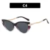 Gafas de Sol Kedun Ojo de Gato con Cadena 2025 Nueva Moda Estilo Europeo y Americano Gafas de Sol de Personalidad Gafas de Sol Versátiles de Moda para Mujer