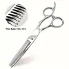1 tijeras de barbero profesionales wingsbro6.0 plateadas para entresacar, mango ergonómico para diestros, usadas para peinar y tratamiento de entresacado, herramienta profesional de peluquería.