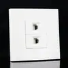 Enchufe de pared de 2 en 2 de dos hilos/cuatro hilos doble para teléfono RJ11 de corriente débil tipo 86 para voz e información telefónica