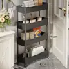 Estante de almacenamiento para baño, móvil con ruedas, carrito multifuncional para baño y inodoro, organizador de almacenamiento en capas para detergente de lavandería