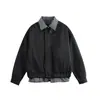 Yidao Vintage 2026 Primavera Tendencia Retro Japonesa Bloque de Color Cuadros Falso Dos Piezas Cuello Solapa Chaqueta Abrigo Casual para Hombre