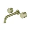 Nuevo Grifo Oculto de Tres Agujeros, Grifo Oculto en Lavabo de Pared, Lavabo de Agua Fría y Caliente, Grifo de Baño, Serie Ladrillo Dorado